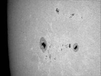 � M. Neuerer; Sonne am 17.07.2001 - Die Aufnahmen sind mit einem 180er TMB Apo (abgeblendet auf 140 mm / schlechtes seeing) gemacht. Als Kamera diente eine Nikon Coolpix 880 Digitalkamera mit 6 mm LV Okular.