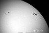 � N. Kloth; Sonne vom 28.10.2003, 4''-Refraktor, AstroSolar Sonnenfilterfolie + 16 mm Ortho, afokal mit Kodak Digitalkamera DX 3900, starke Luftunruhe.
