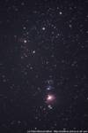 � P. Wienerroither; Zentralregion des Orion. 20.12.2000, Brentenriegel bei Sieggraben. Minolta SRT 101, 135 mm, Bl. 3.5, 18 Min., Kodak Elite 400. Ausschnitt.