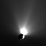  NASA/JPL-Caltech/UMD; Blick zurck von Deep Impact (High Resolution Camera), 50min nach dem Einschlag.